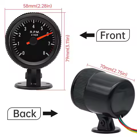 52mm 0-8000 PRM Car Tachometer Gauge for 1~8 Cylinder Gasoline Car Tacho RPM Meter Car Accessories C
