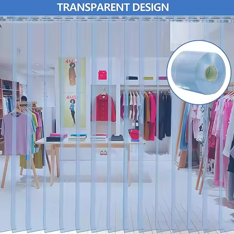 Windproof PVC Door Curtain Strip Windproof PVC Strip Curtain Transparent Door Curtain Soft Thermal I