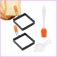 Square Egg Mold Egg Rings Set Square Egg Ring Stainless Steel Fried Egg Ring Griddle Pancake Shapers