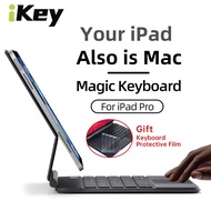 iKey Magnetic Wireless Bluetooth Touchpad Trackpad Magic LED Backlit Backlight Keyboard Case For iPad Pro 11 12.9 2021 Air 5 4 4th gen 10.9 inch 2020 2018 Not Detachable Mouse Protective Cover