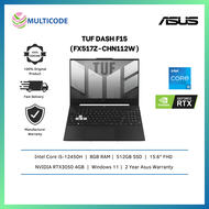 Asus Gaming Laptop TUF Dash F15 FX517Z-CHN112W 15.6'' FHD 144Hz ( I5-12450H, 8GB, 512GB SSD, RTX3050 4GB, W11 )