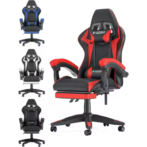 Gaming Chair with Footrest Gamer Chairs Ergonomic with Lumbar Cushion Headrest Gaming Chair Height A