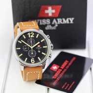 Jam Tangan Pria Swiss Army 2012 Original Tali Kulit Chronograph