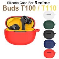 For Realme Buds T100 / T110 Silicone Earphone Cases Earbud Cover Shockproof Anti-scratch Protective 