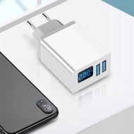Ready Stock IBN Portable 2 USB 48W QC3.0 3.1A Fast Charging Digital Display Wall Charger Adapter