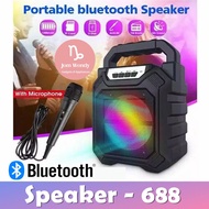 Ready Stock - Mini Speaker Bluetooth Speaker Bass Speaker Mini Speaker Karaoke Speaker Portable Speaker With Mic