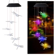 Smart LED Solar Powered Wind Chime Lamp Colorful Gradient Wind Bell Lights Outdoor Garden Courtyards Retro HANGing Lighting