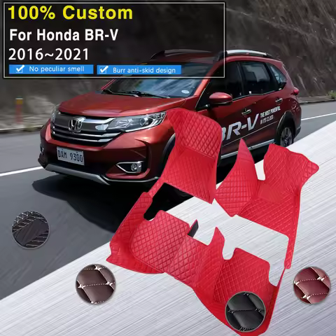 Custom Best Luxury Car Floor Mats Fit For Honda BR-V BRV DG1 DG2 2016~2021 Auto Foot Pads Leather Fl