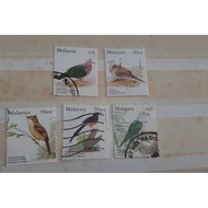 setem  Malaysia 2005 5v part set used bird burung definitive with RM5 stamp