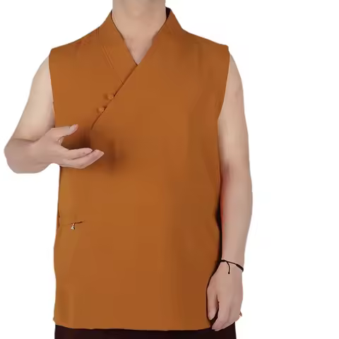 Tibetan Buddhism Lama Tops Monk Clothes Tibet Buddhist Clothing Summer Vest Thin Chinese Shirt Men H