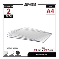 LEMBARAN AKRILIK A4 2MM ACRYLIC GROSIR BERKUALITAS