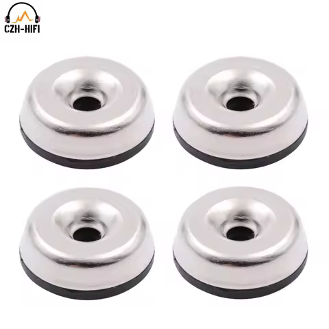 4pcs 29x8mm Steel Rubber Isolation Stand Base Mat Feet Speaker Cabinet Amplifier Turntable DAC CD Pl