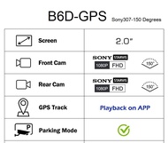 VSYS SYS 2.0 นิ้วหน้าจอกันน้ำ wifi รถจักรยานยนต์ Dash กล้อง Dual 1080p 140 องศา มุมมองด้านหลังและติด