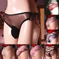 【FUNWD】Sexy/Sissy Men Lace Briefs Underwear Thong G-String Boxer Pouch Panties Lingerie