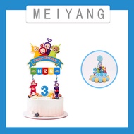 Teletubbies Theme Children 23th Birthday Hat Poster Background Decoration Cake Plug-In KT Board Welc