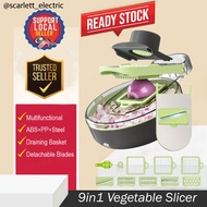 9in1 Vegetable Chopper Multifunctional Veggies Slicer Manual Food Grater with Drain Basket / Pencinc