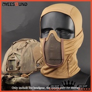 Tactical Headgear Full Face Mask Mesh Balaclava Cap Motorcycle Army Airsoft Paintball Headgear Metal