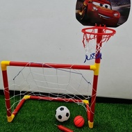 Children's toy soccer goal 2-in-1 basketball soccer goal cars