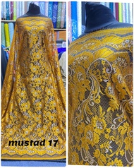 KAIN BROKAT BAHAN KEBAYA SEMI FRANCIS SAINTLOREN ISI 25 METER BAHAN KEBAYA BRUKAT METALIK GLOSSY
