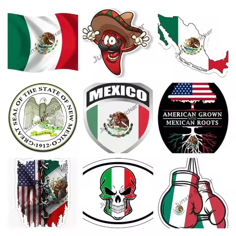 Creativity Mexican Flag Boxing Gloves Vinyl Decal Mexico Sticker for Car The Whole Body Bumper Lapto