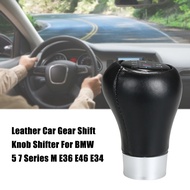 kawayi2-SG-SIP Car Gear Shift Knob Shifter 5 Speed Leather Replacement for BMW 1 3 6 Series X1 X3 X5