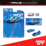 [PREORDER] PopRace 1/64 Diecast PRE009: Nissan Skyline R32 Bayside Blue (Blister Pack)