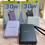 Awei P87K 10000mAh 30W PowerBank Built-In Cable Power Bank Mini Powerbank Portable 30W Fast Charging