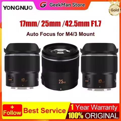 YONGNUO 17mm F1.7M 25mm F1.7 42.5mm F1.7 II M43 Prime Lens Auto Focus Camera Lens For Panasonic Olym