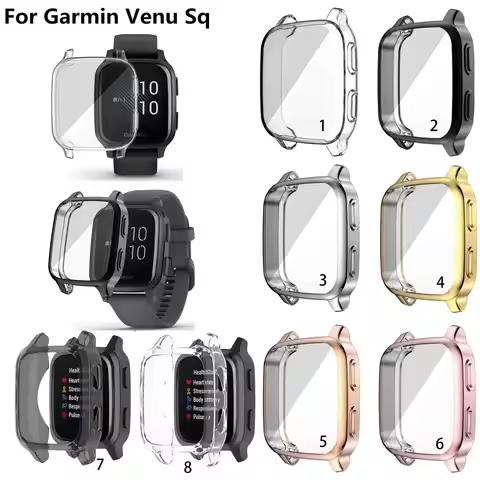 TPU Electroplated Case Cover Protective For Garmin Venu SQ Garmin Venu SQ Music Bumper Screen Protec