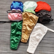 [twiligh]Sensual Mens Artificial Silk Thong Underwear Low Waist Briefs in Assorted Colors