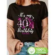 Women'S 40th Birthday T-Shirt-Sparkling Red High Heel Graphic Tee with "It'S My 40th Birthday" Text,