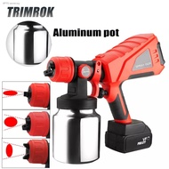 △∏1000ml Electric Paint Sprayer Cordless Spray Gun High Power Battery Airbrush Power Tools With Alu Pot 4 &amp; Nozzles
