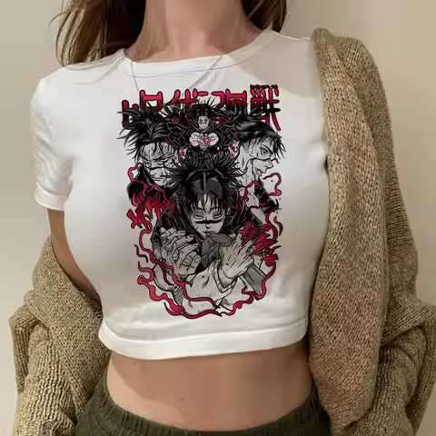 Jujutsu Kaisen Choso crop top 2025 vintage cute cropped Slim Fit Cute Streetwear coquette Fairy girl