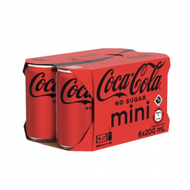 可口可樂 - 零系可樂 Coca-Cola Zero (迷你罐裝 -紅黑色罐) (6 x 200ml) #08109814 #史上最正既可口可樂