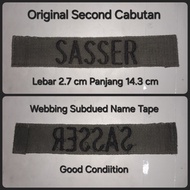 Patch Name Tape Webbing Subdued Original Issue Us Army Second Cabutan Bordir for M65 0G Woodland Jak