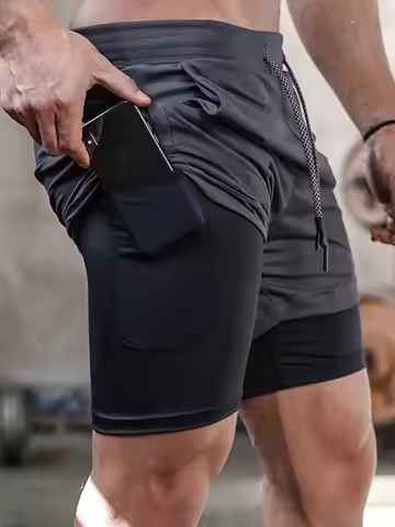 Camo Running Shorts Men Gym Sports Shorts 2 In 1 Quick Dry Workout Training Gym Fitness Jogging Shor