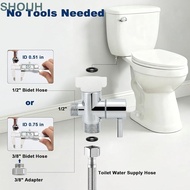 SHOUH Bidet T Adapter, Chrome  Shut- Valve 3-Way T Valve, Premium Solid Brass Durable Brass T Adapte