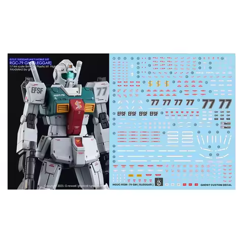 Model Decal for 1/144 HGUC RGM-79 Sleggar Model Kit Ghost Custom HD Fluorescent Water Stickers for A