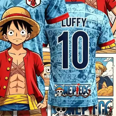 Japan One Piece Luffy Football Jersey Men T-shirt Kids Football Special Jersey Kit Adult Men's/Women