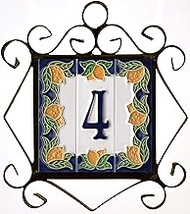 Italian Handmade Ceramic Large Yellow Lemon Numbers & Letters Tiles. Tile Size: 15cm x 4.8cm, 3 to 6