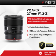 VILTROX 27mm 1.2-Z AUTO FOCUS LENS for NIKON