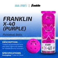 UNGU Franklin X-40 Purple Pickleball Ball 3 Pack | Franklin Sports X 40 Purple Pickleballs, Pack of 