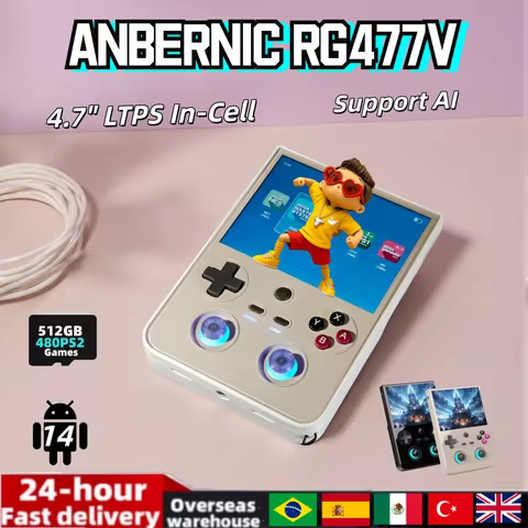 ANBERNIC RG477V Portable Game Console Android 14 12GB RAM 256GB 4.7" LTPS DSP WiFi BT HDMI Dimensity