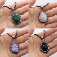 Wholesale Natural Stone Necklace Water Drop Crystal Opal Necklace Fashion Pendants Necklace Reiki he