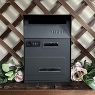Villa outdoor post mailbox rainwater-proof mailbox with combination lock/key lock letter box mailbox
