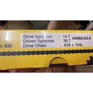 HONDA EX5 CLASS DID SPROCKET SET ( 104L 14T 39T ) THAILAND