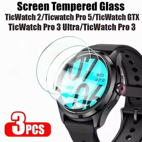 3PCS 9H HD Clear Tempered Glass for TicWatch Pro 5 /3 Ultra /GTX /2 Screen Protector Glass Screen Pr