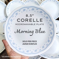 8.5inches CORELLE USA MORNING BLUE MICROWAVABLE PLATE • SOLD PER PC