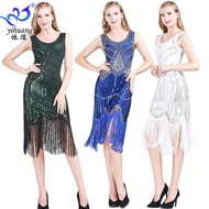 YXL 1920s Flapper Dress Great Gatsby Dress for Women Sleeveless Party Dress Roaring 20s