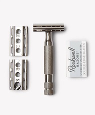Razors 6C Rockwell เครื่องโกนแบบสองด้าน สำหรับผู้ชาย สีเงินชุบไฟฟ้า เครื่องมือดูแลส่วนตัวใหม่ ชั้นเด